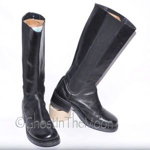 HARLEY DAVIDSON Knee High Boots Genuine Leather Sz 38 Womens